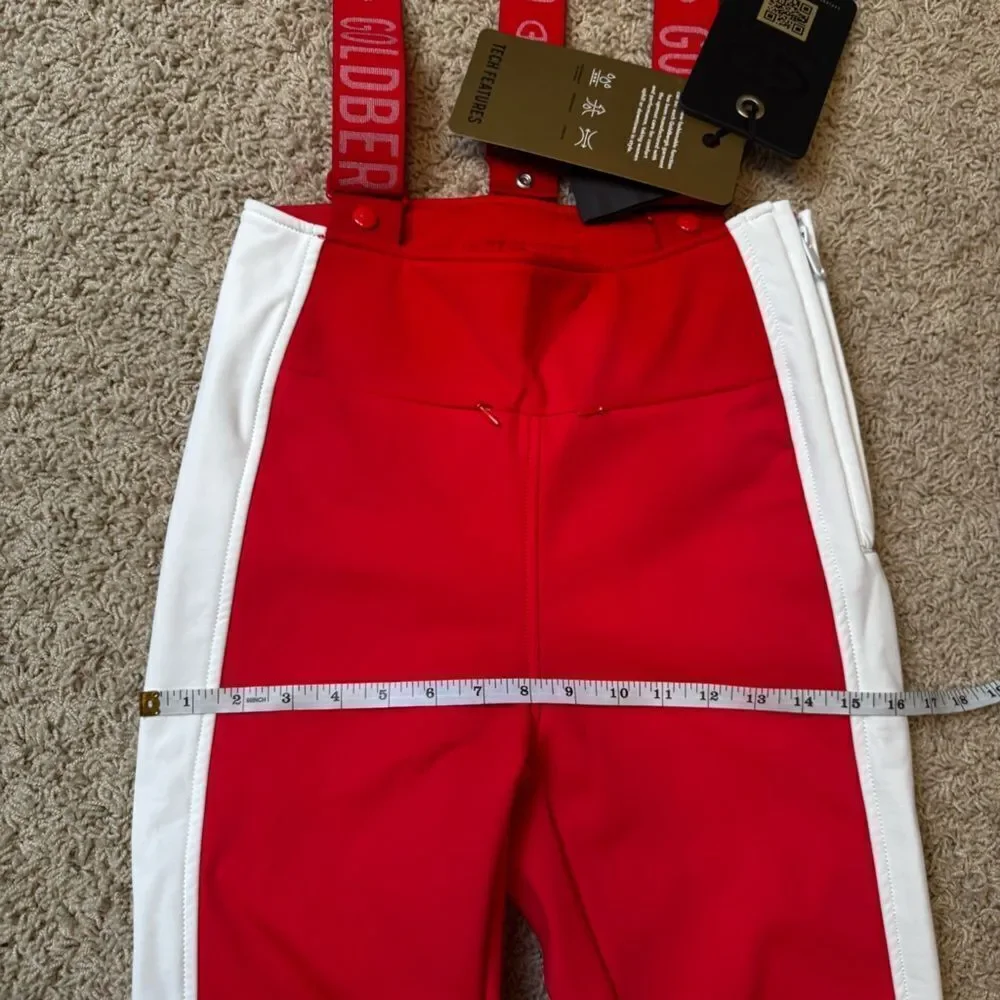 GOLDBERGH WOMEN'S HIGH END SALOPETTE SKI PANTS BIB FLAME RED NWT US 6